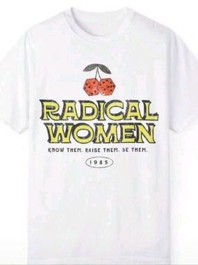 Radical Women Graphic Tee - White with Yellow & Red Print